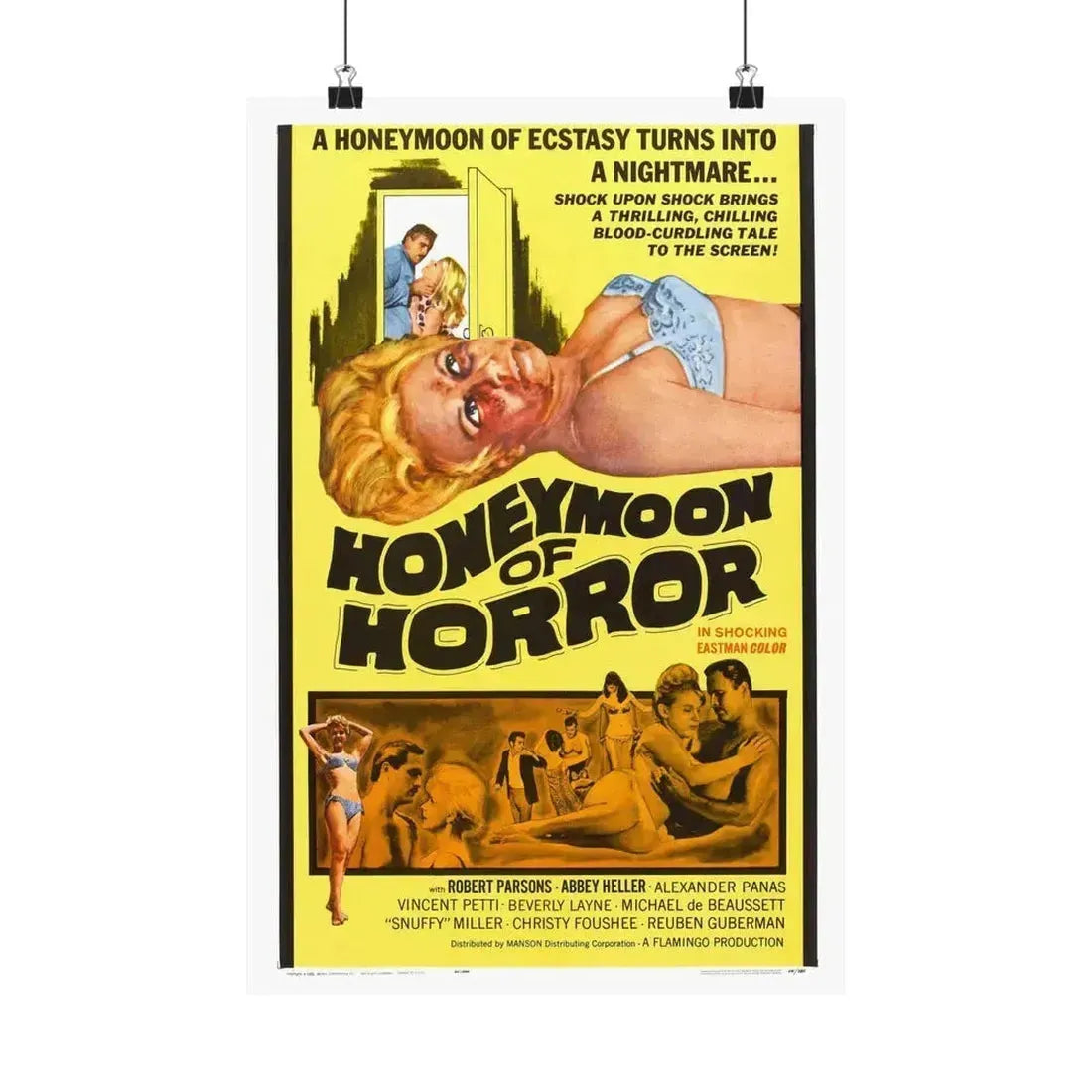HONEYMOON OF HORROR 1964 - Paper Movie Poster 12″ x 18″ Matte - The Sticker Space