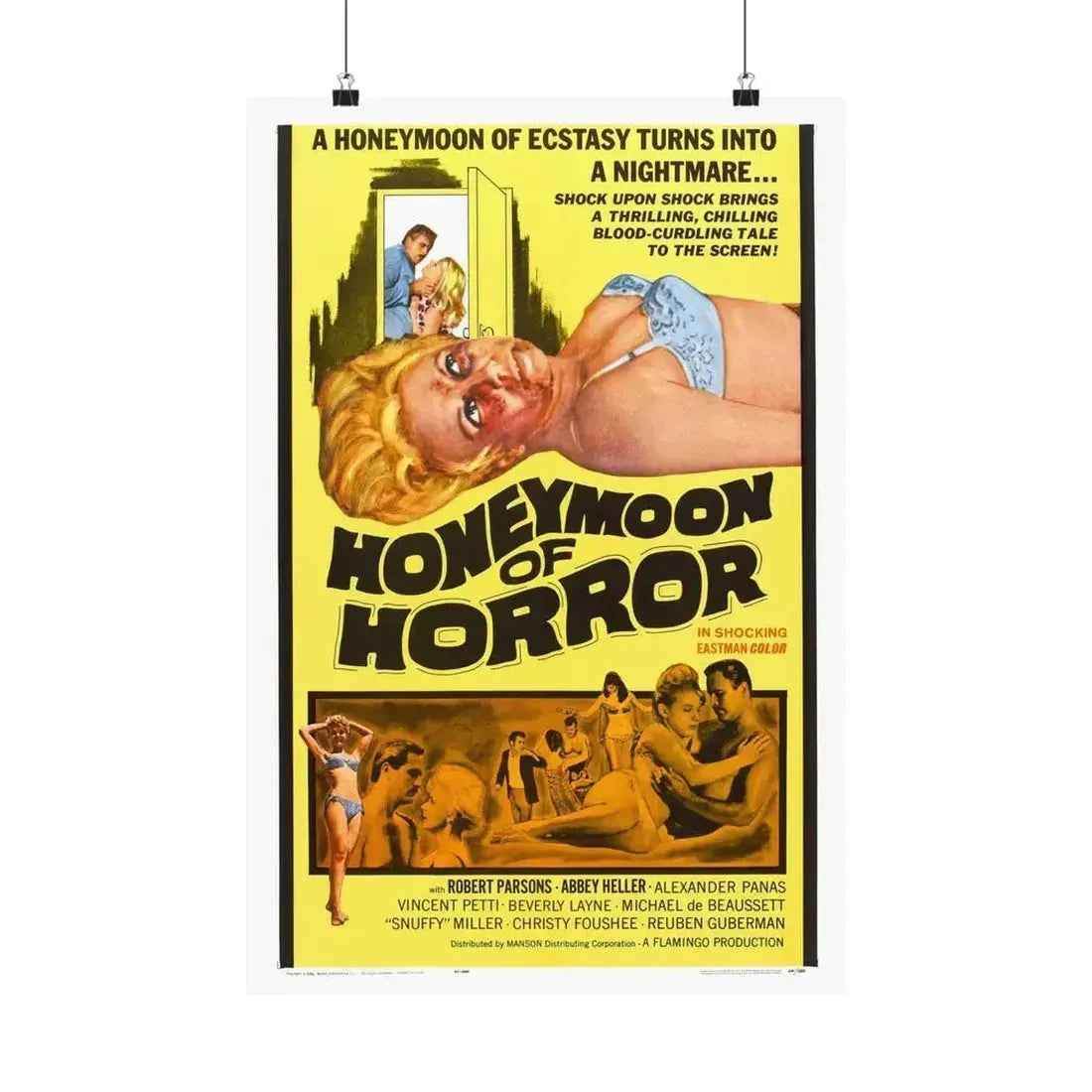 HONEYMOON OF HORROR 1964 - Paper Movie Poster 16″ x 24″ Matte - The Sticker Space