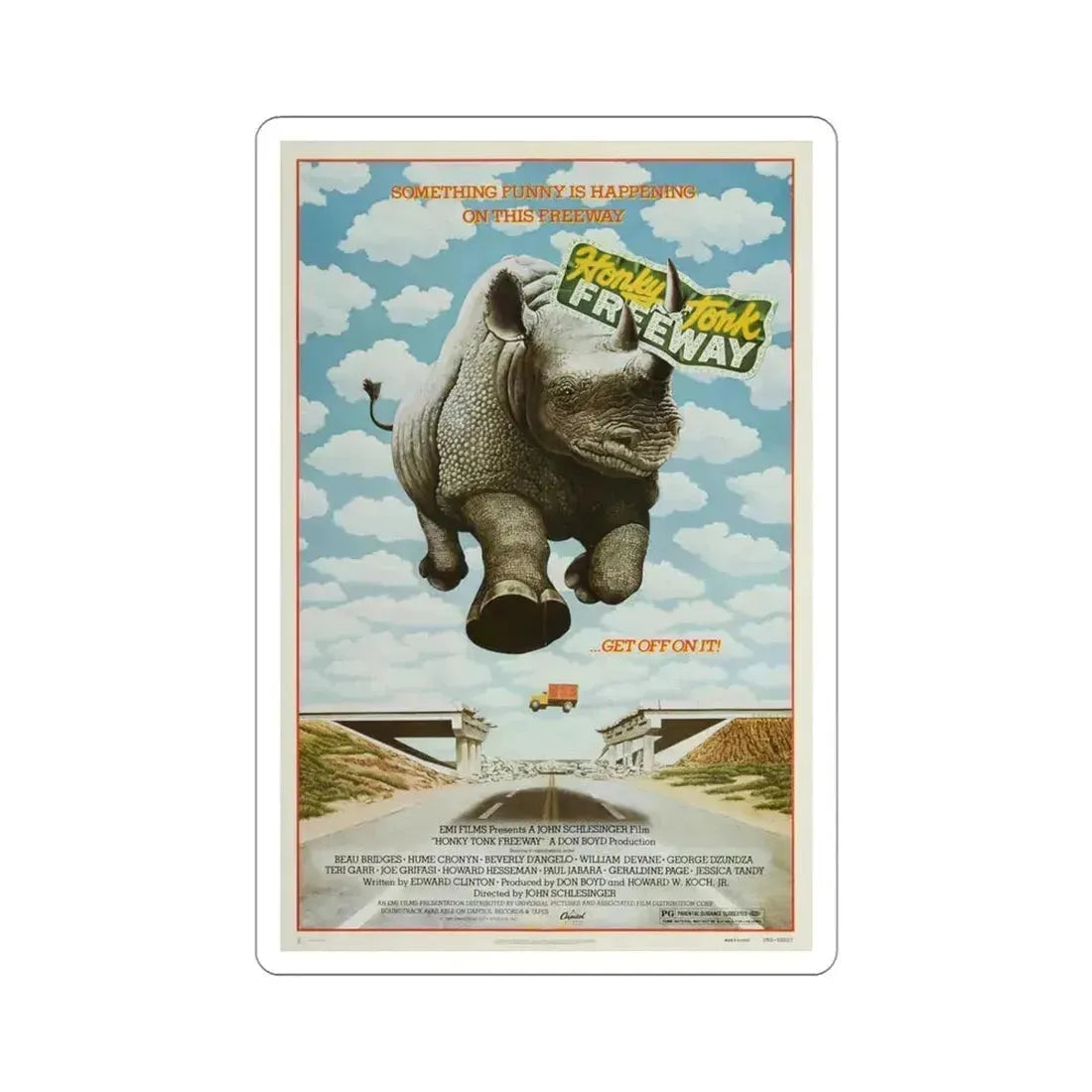 Honky Tonk Freeway 1981 Movie Poster STICKER Vinyl Die-Cut Decal 4 Inch - The Sticker Space