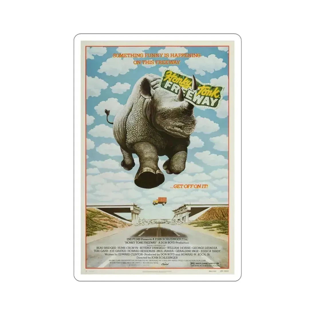 Honky Tonk Freeway 1981 Movie Poster STICKER Vinyl Die-Cut Decal 6 Inch - The Sticker Space