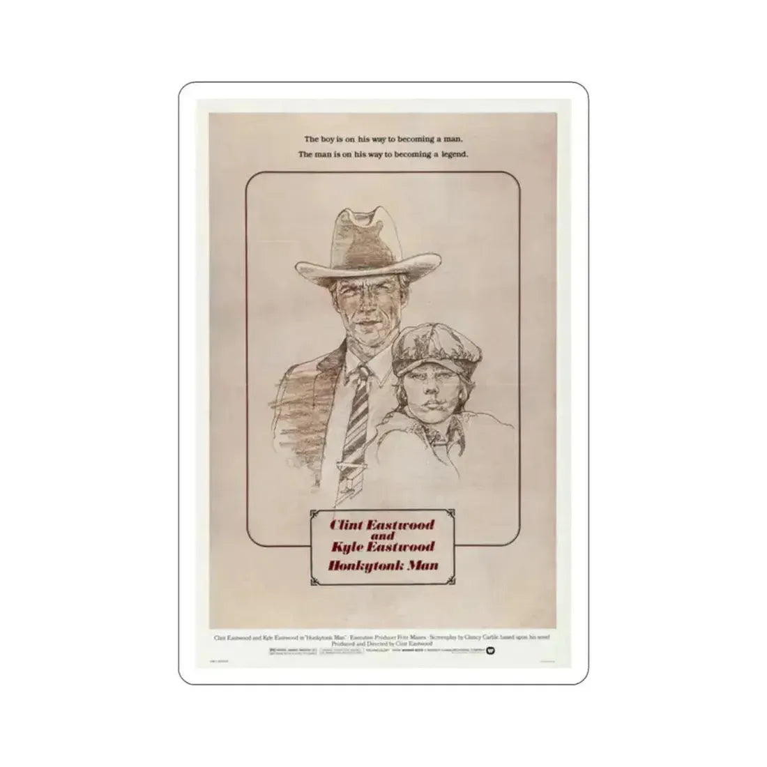 Honkytonk Man 1982 Movie Poster STICKER Vinyl Die-Cut Decal 2 Inch - The Sticker Space