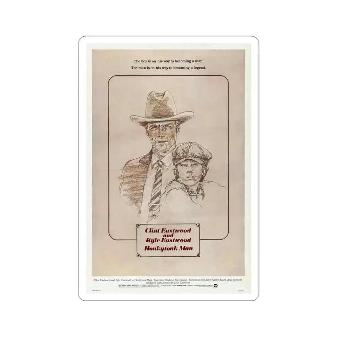 Honkytonk Man 1982 Movie Poster STICKER Vinyl Die-Cut Decal 3 Inch - The Sticker Space