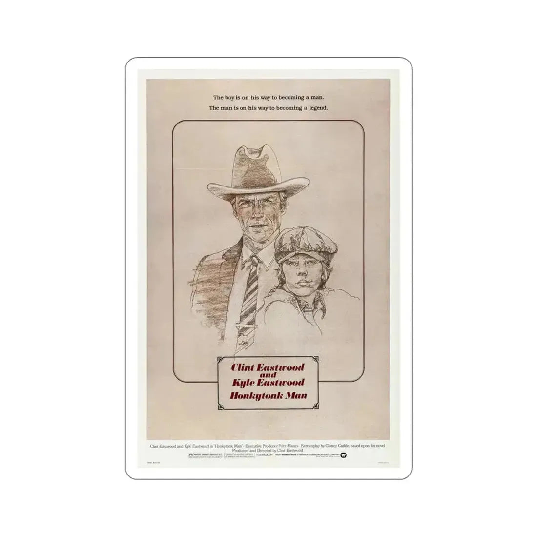 Honkytonk Man 1982 Movie Poster STICKER Vinyl Die-Cut Decal 4 Inch - The Sticker Space