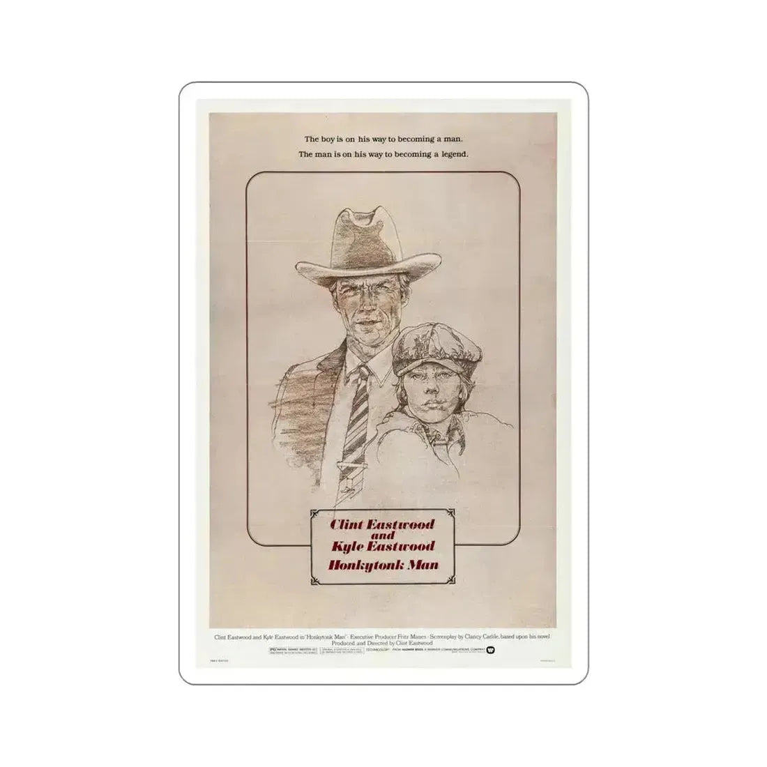 Honkytonk Man 1982 Movie Poster STICKER Vinyl Die-Cut Decal 6 Inch - The Sticker Space