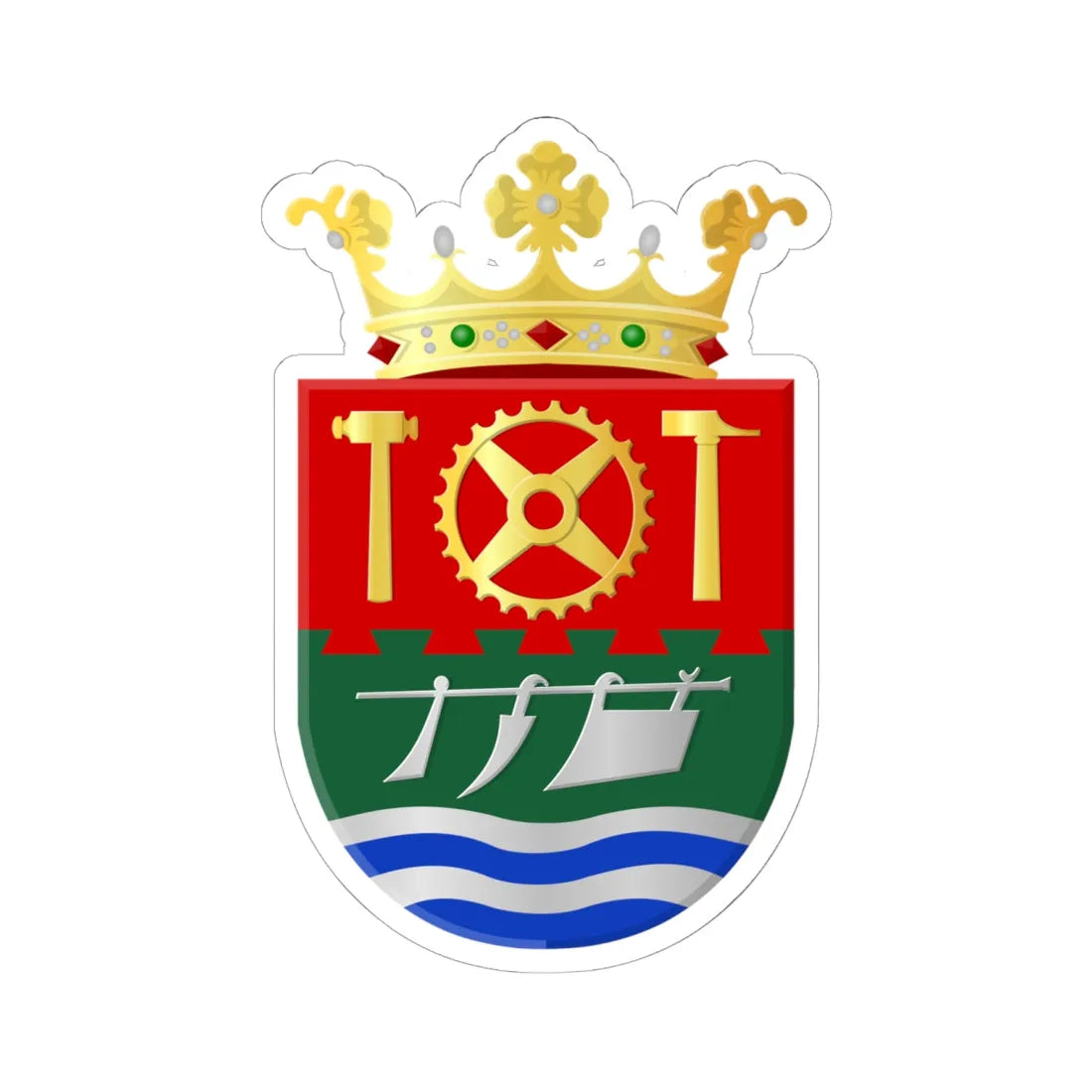 Hoogezand-Sappemeer wapen2 (Netherlands) (Coat of Arms) STICKER Vinyl Kiss-Cut Decal - The Sticker Space