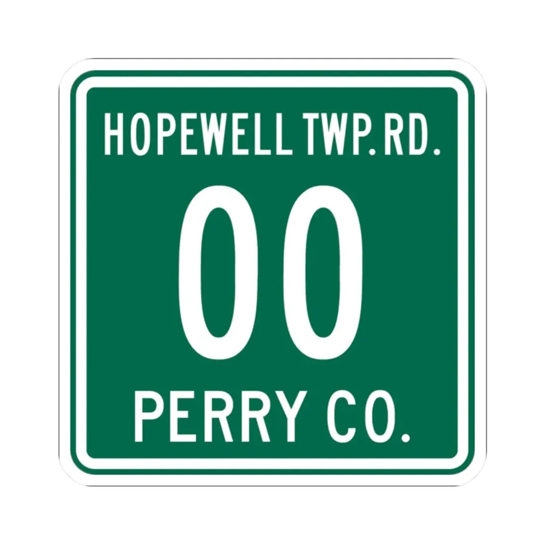 Hopewell Township Perry County Ohio route shield template (Ohio) (Road Sign) STICKER Vinyl Kiss-Cut Decal 2 Inch White - The Sticker Space