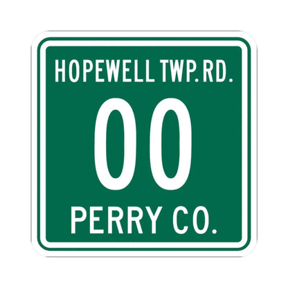 Hopewell Township Perry County Ohio route shield template (Ohio) (Road Sign) STICKER Vinyl Kiss-Cut Decal 2 Inch White - The Sticker Space