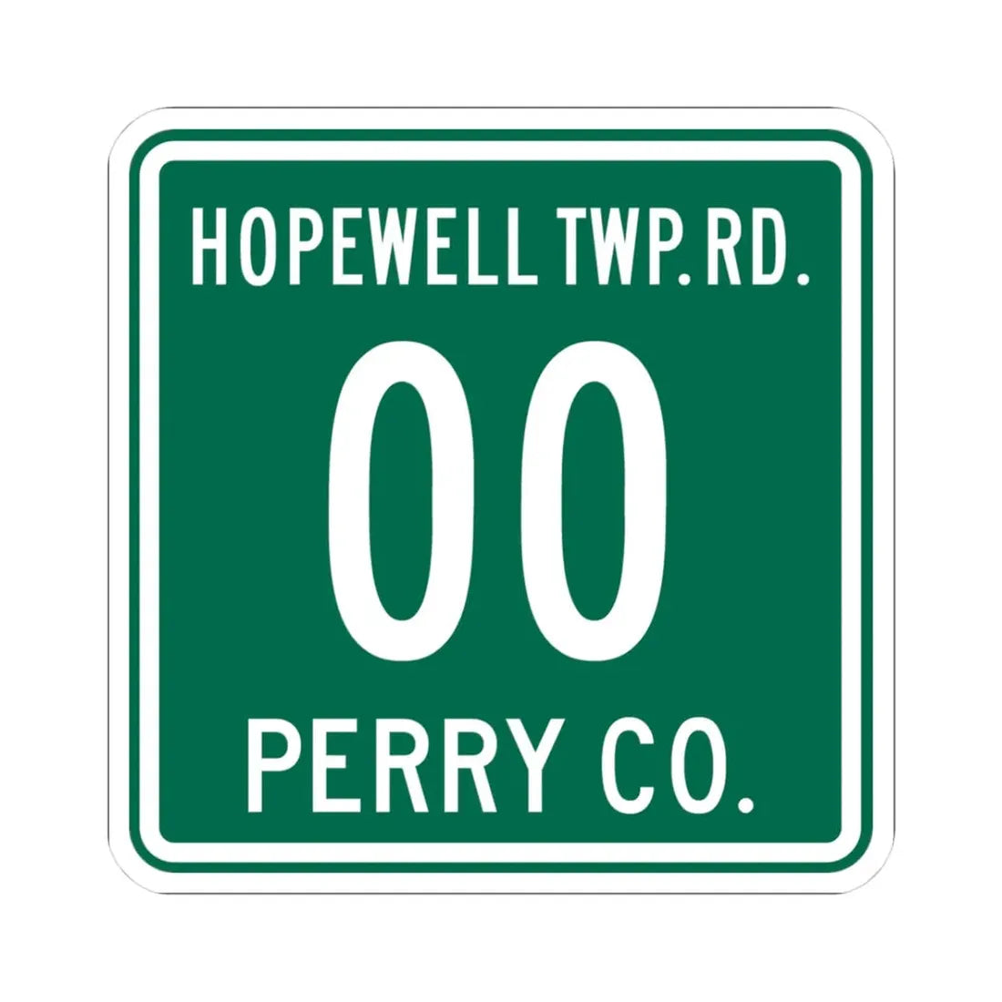 Hopewell Township Perry County Ohio route shield template (Ohio) (Road Sign) STICKER Vinyl Kiss-Cut Decal 3 Inch White - The Sticker Space