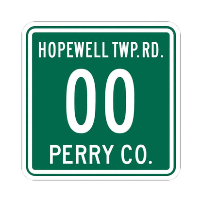Hopewell Township Perry County Ohio route shield template (Ohio) (Road Sign) STICKER Vinyl Kiss-Cut Decal 3 Inch White - The Sticker Space