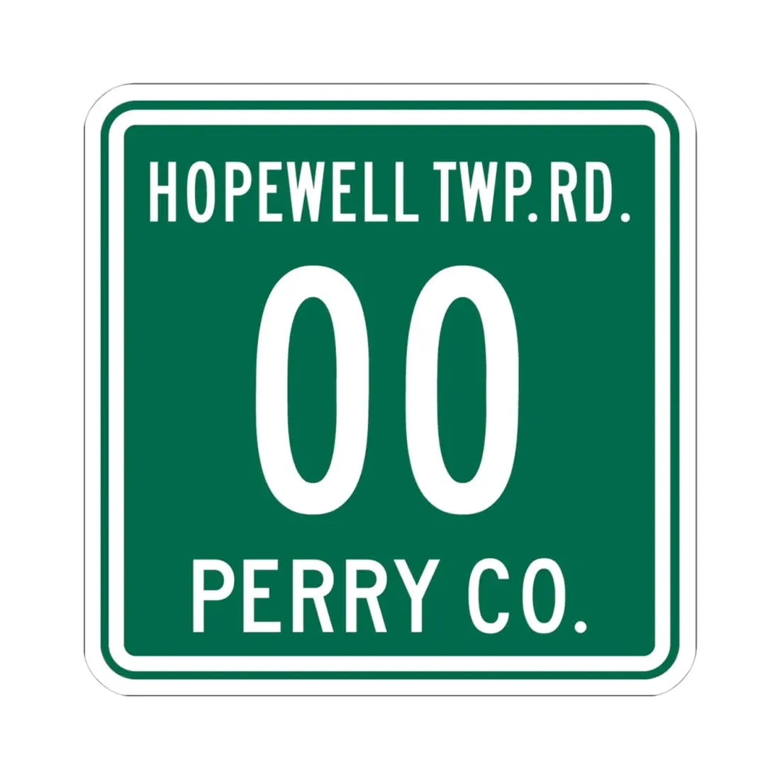 Hopewell Township Perry County Ohio route shield template (Ohio) (Road Sign) STICKER Vinyl Kiss-Cut Decal 4 Inch White - The Sticker Space