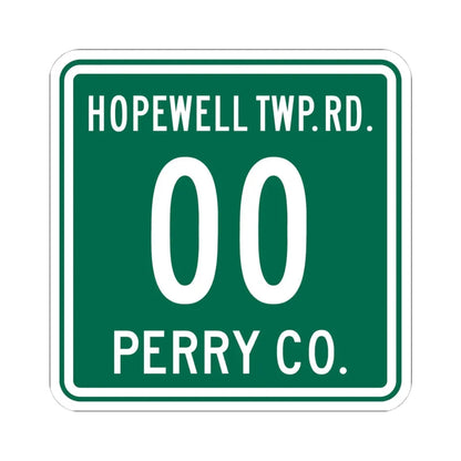Hopewell Township Perry County Ohio route shield template (Ohio) (Road Sign) STICKER Vinyl Kiss-Cut Decal 4 Inch White - The Sticker Space