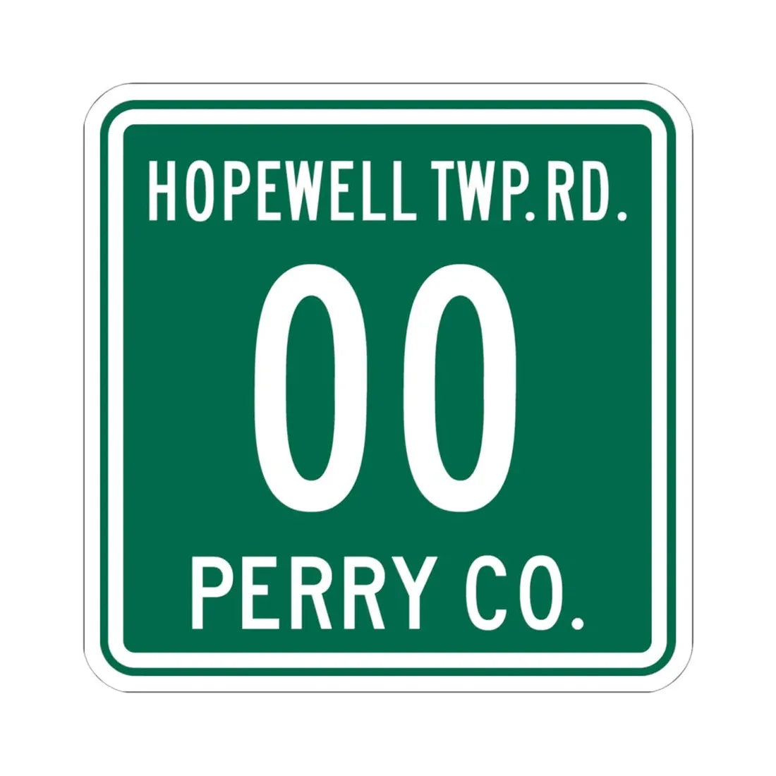 Hopewell Township Perry County Ohio route shield template (Ohio) (Road Sign) STICKER Vinyl Kiss-Cut Decal 6 Inch White - The Sticker Space
