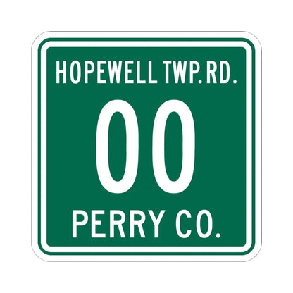 Hopewell Township Perry County Ohio route shield template (Ohio) (Road Sign) STICKER Vinyl Kiss-Cut Decal 6 Inch White - The Sticker Space