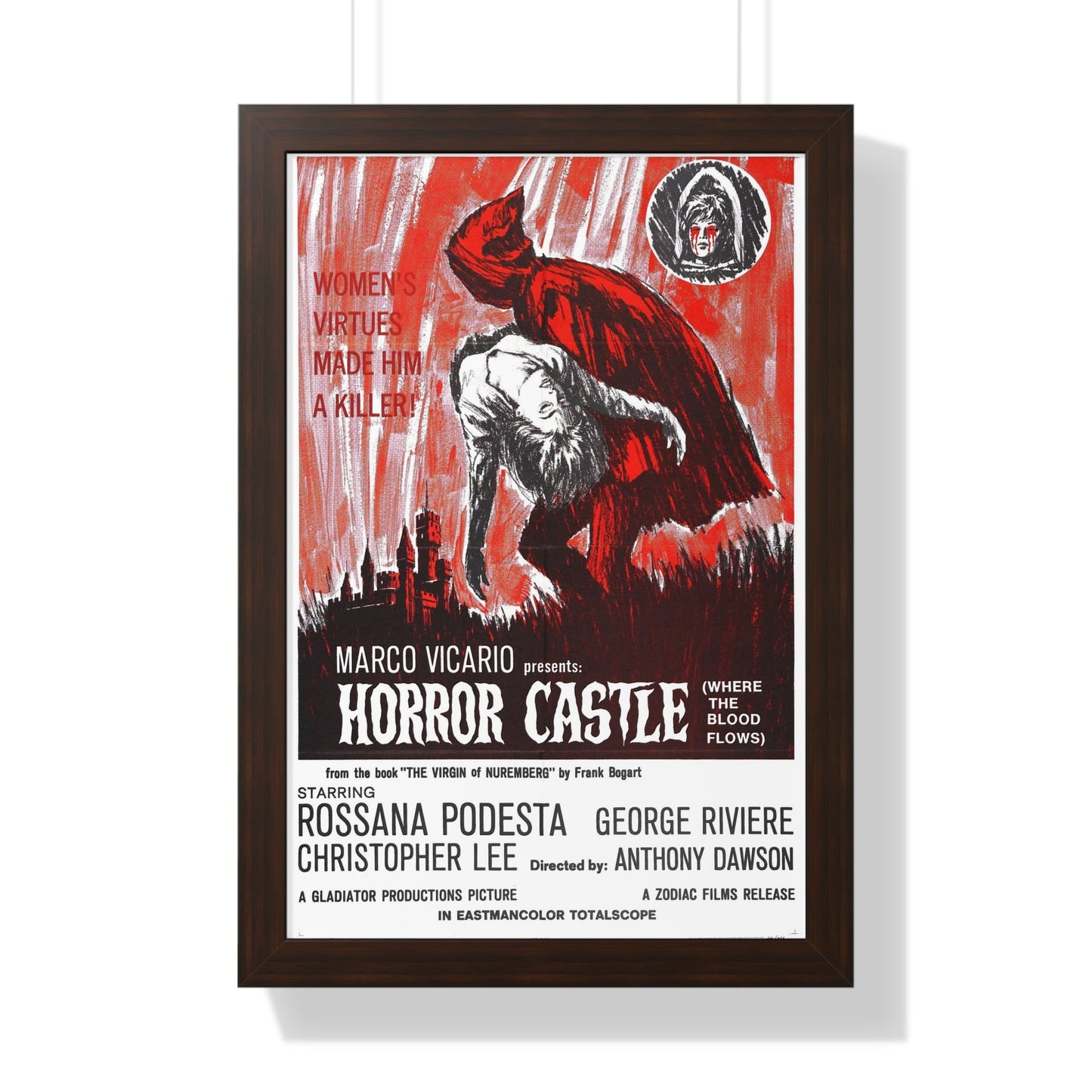 HORROR CASTLE (THE VIRGIN OF NUREMBERG) 1963 - Framed Movie Poster-16″ x 24″-The Sticker Space