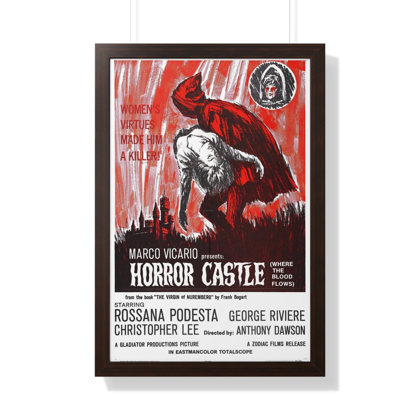 HORROR CASTLE (THE VIRGIN OF NUREMBERG) 1963 - Framed Movie Poster-20" x 30"-The Sticker Space