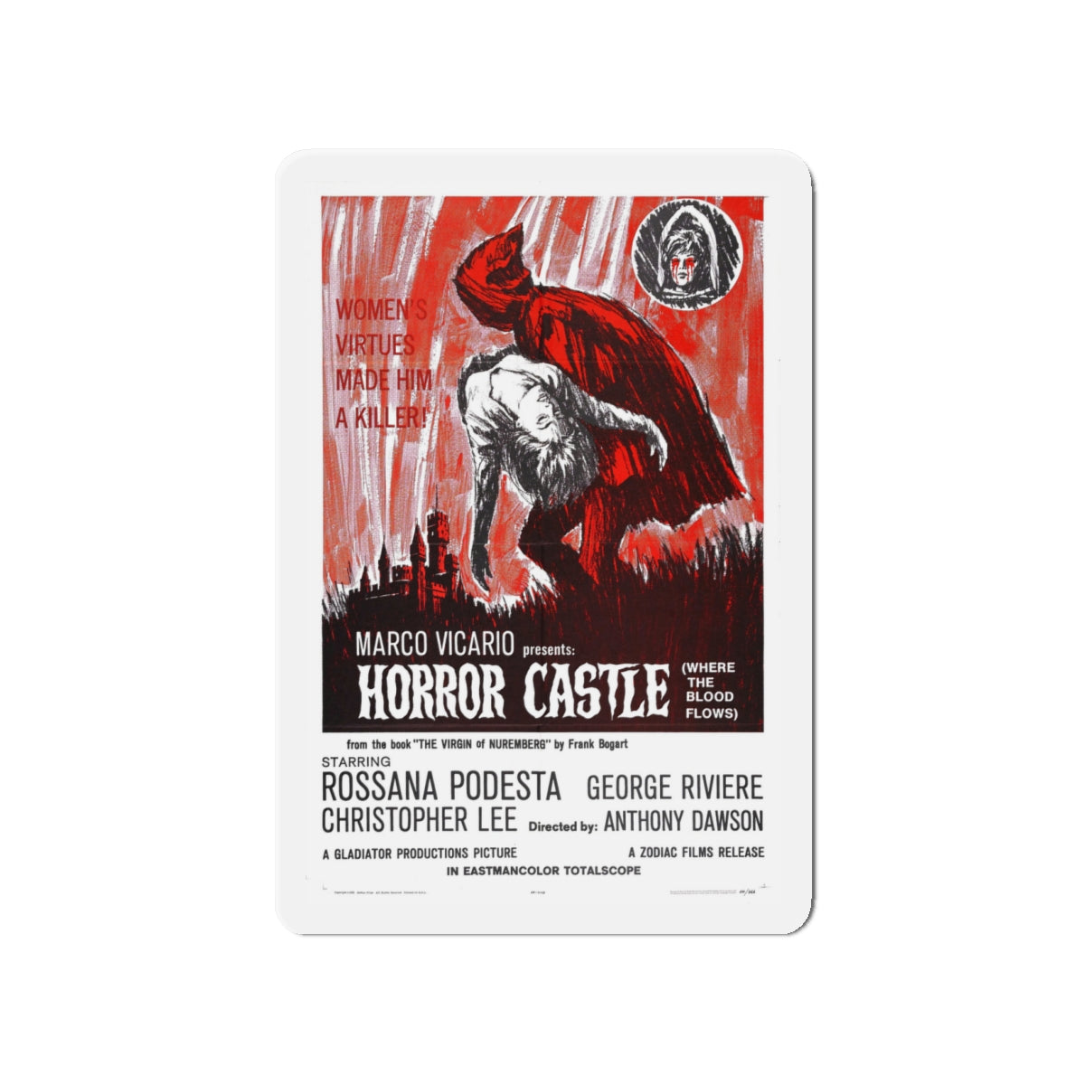 HORROR CASTLE (THE VIRGIN OF NUREMBERG) 1963 Movie Poster - Die-Cut Magnet-4" x 4"-The Sticker Space