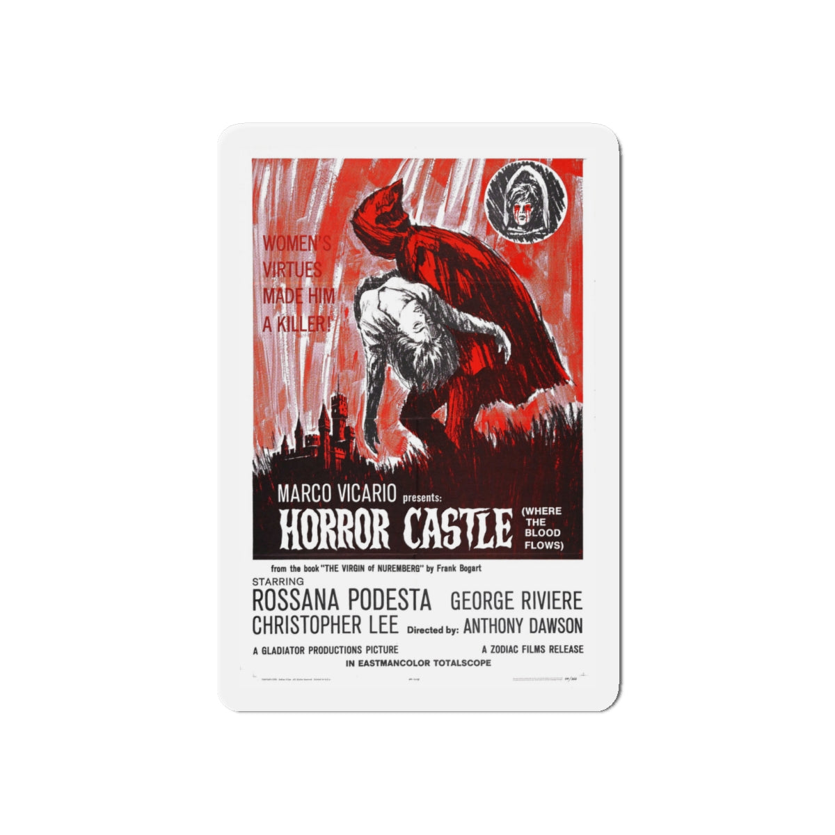 HORROR CASTLE (THE VIRGIN OF NUREMBERG) 1963 Movie Poster - Die-Cut Magnet-6 × 6"-The Sticker Space