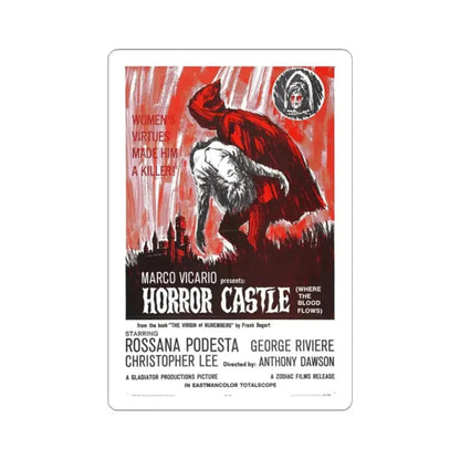 HORROR CASTLE (THE VIRGIN OF NUREMBERG) 1963 Movie Poster - STICKER Vinyl Kiss-Cut Decal 2 Inch White - The Sticker Space