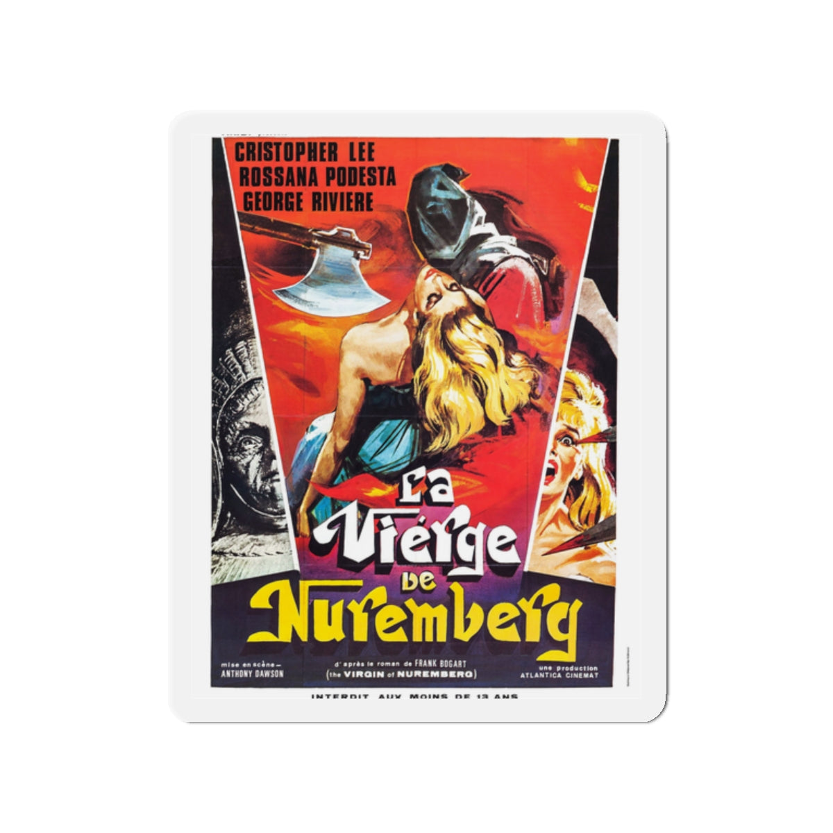 HORROR CASTLE (THE VIRGIN OF NUREMBERG) (FRENCH) 2 1963 Movie Poster - Die-Cut Magnet-2" x 2"-The Sticker Space