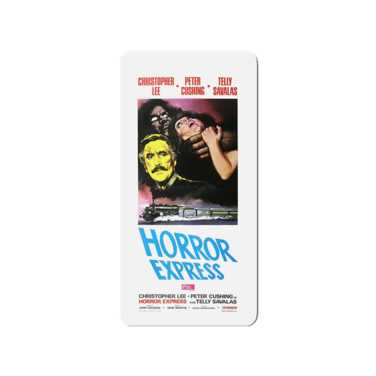 HORROR EXPRESS 1972 Movie Poster - Die-Cut Magnet-3" x 3"-The Sticker Space