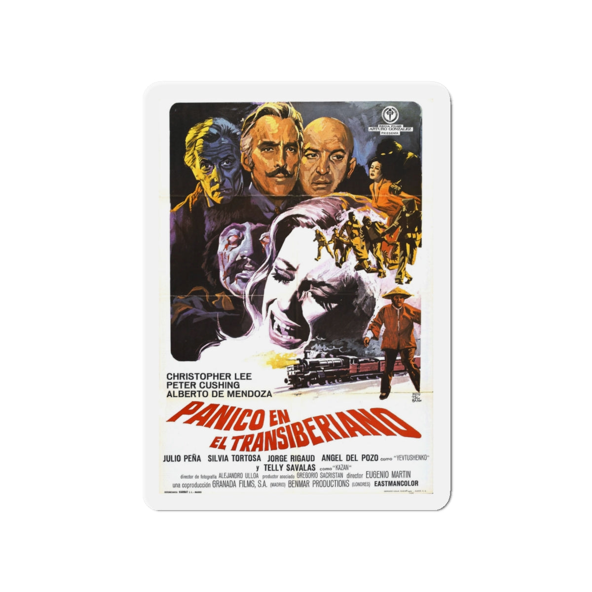 HORROR EXPRESS (SPAIN) 1972 Movie Poster - Die-Cut Magnet-4" x 4"-The Sticker Space