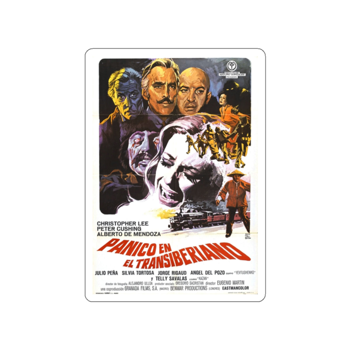 HORROR EXPRESS (SPAIN) 1972 Movie Poster STICKER Vinyl Die-Cut Decal-2 Inch-The Sticker Space