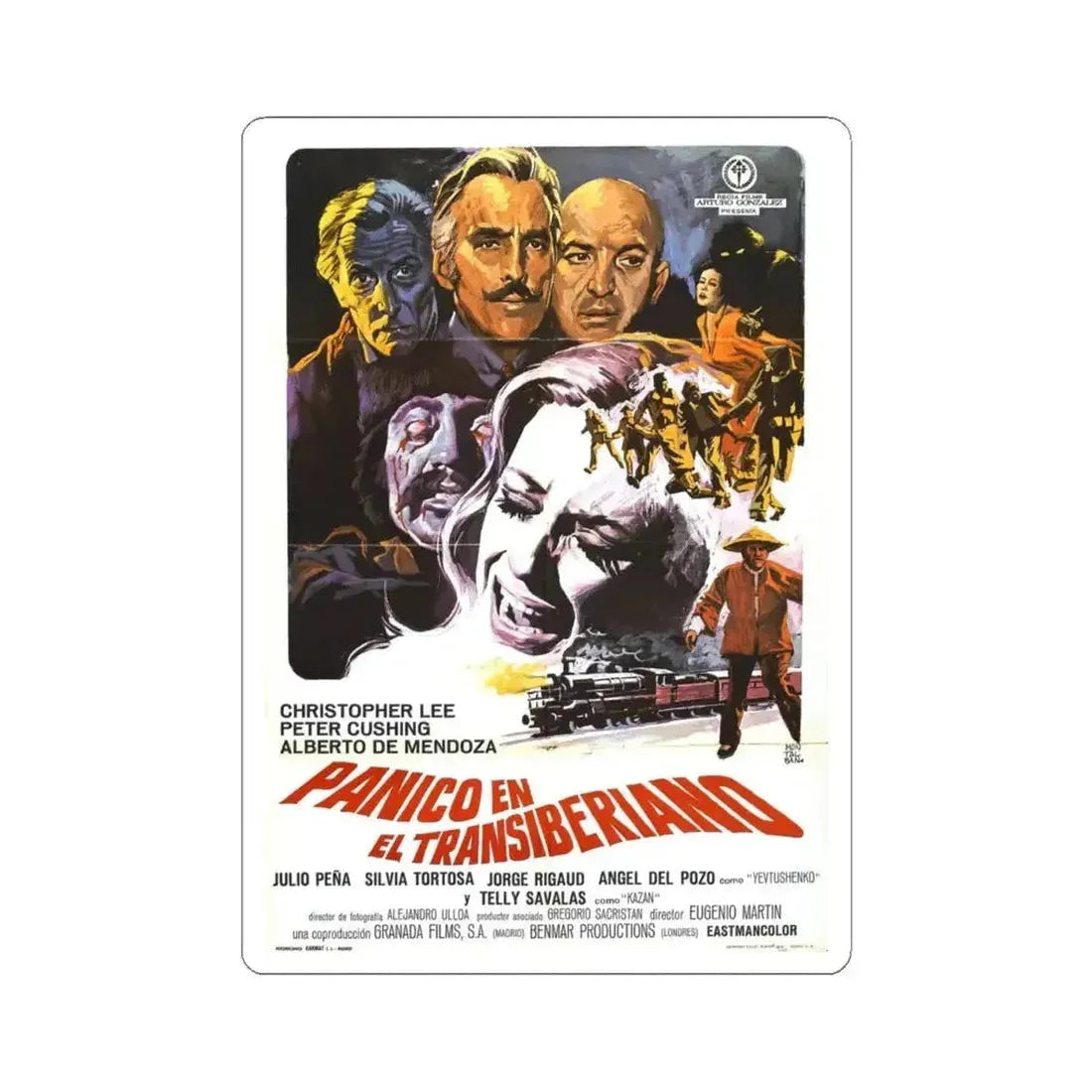 HORROR EXPRESS (SPAIN) 1972 Movie Poster - STICKER Vinyl Kiss-Cut Decal 4 Inch White - The Sticker Space