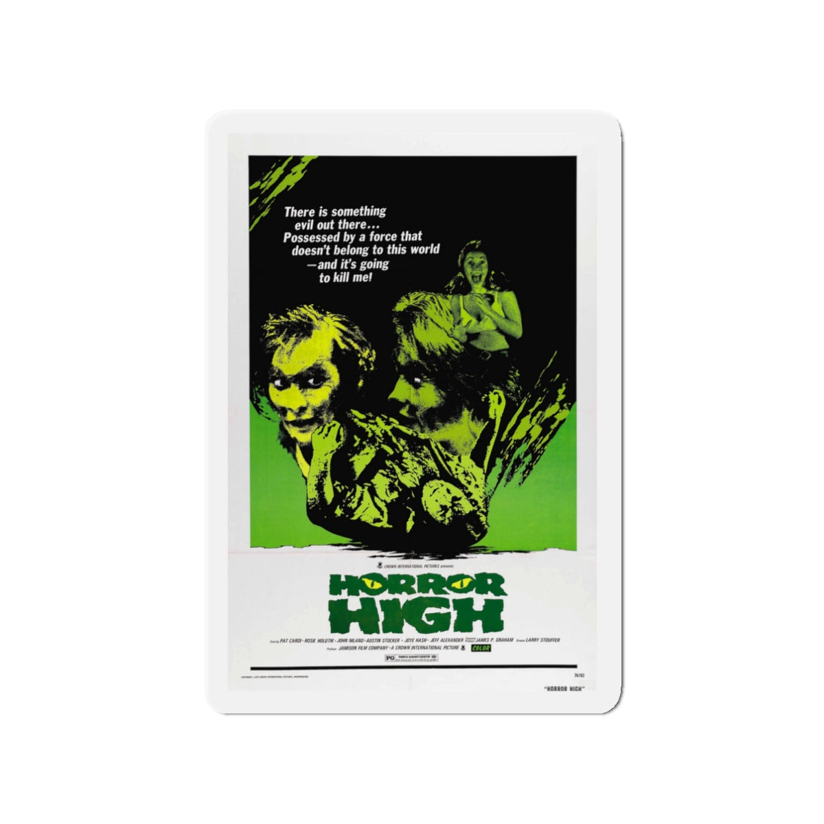 HORROR HIGH 1973 Movie Poster - Die-Cut Magnet-3" x 3"-The Sticker Space