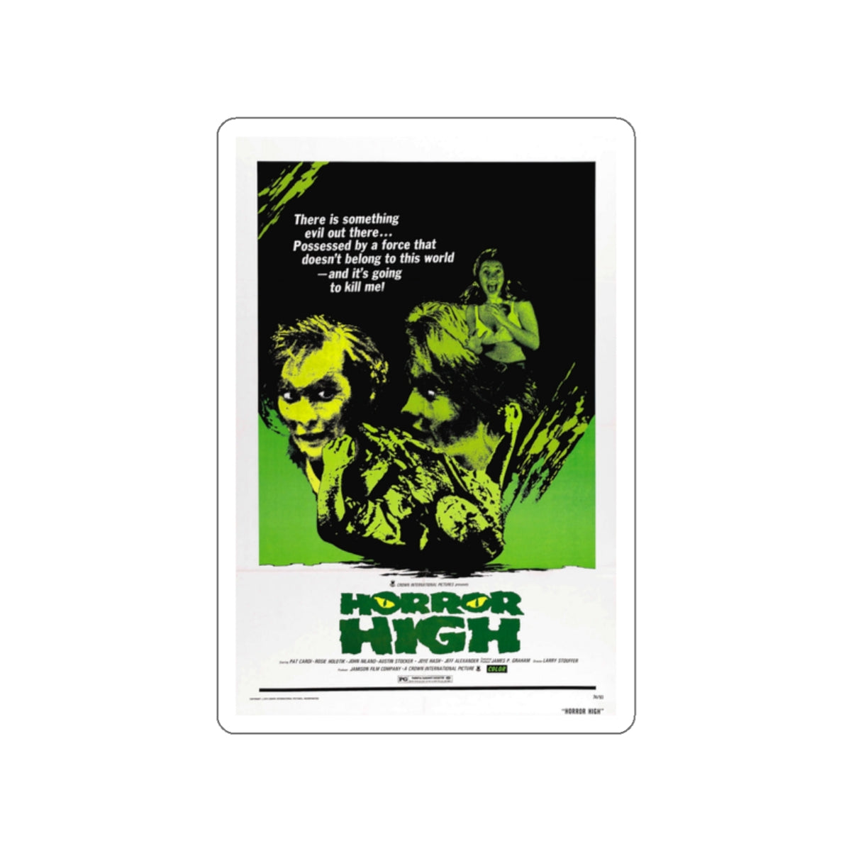 HORROR HIGH 1973 Movie Poster STICKER Vinyl Die-Cut Decal-2 Inch-The Sticker Space