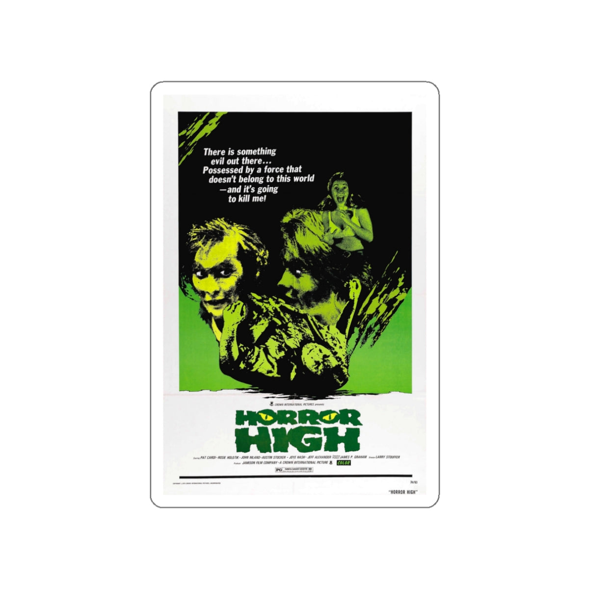 HORROR HIGH 1973 Movie Poster STICKER Vinyl Die-Cut Decal-3 Inch-The Sticker Space