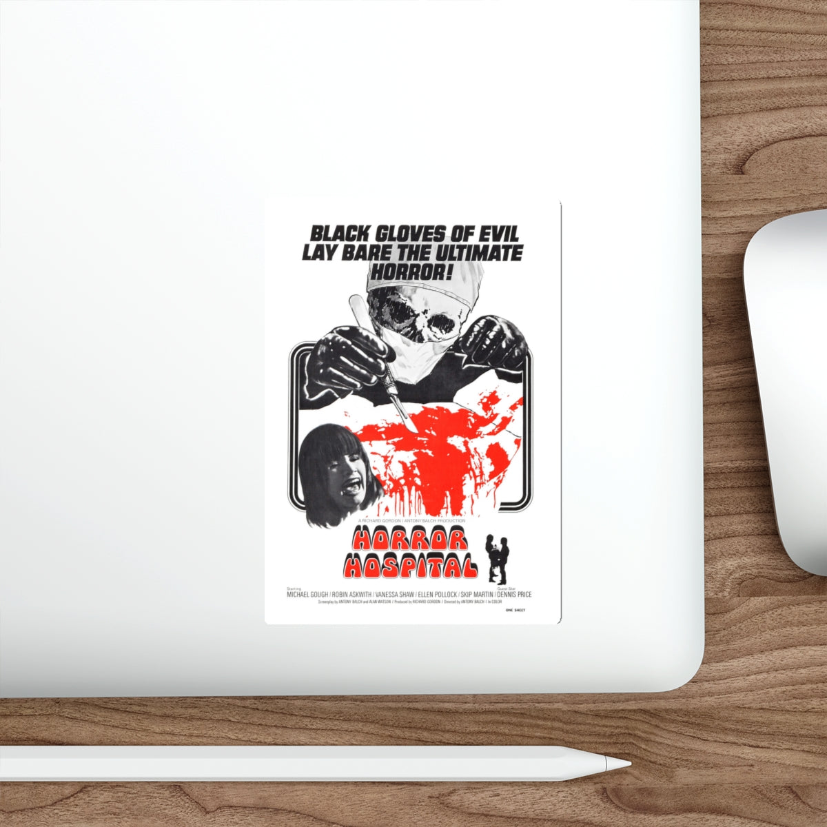 HORROR HOSPITAL 1973 Movie Poster STICKER Vinyl Die-Cut Decal-The Sticker Space