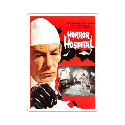 HORROR HOSPITAL (2) 1973 Movie Poster - STICKER Vinyl Kiss-Cut Decal 3 Inch White - The Sticker Space