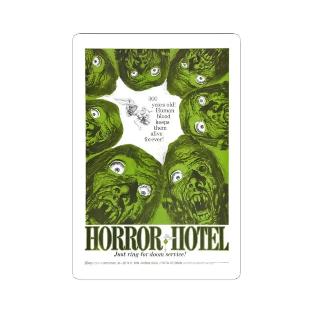 HORROR HOTEL 1960 Movie Poster - STICKER Vinyl Kiss-Cut Decal 2 Inch White - The Sticker Space