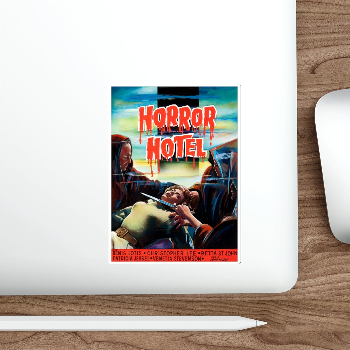 HORROR HOTEL (BELGIAN) 1960 Movie Poster STICKER Vinyl Die-Cut Decal-The Sticker Space