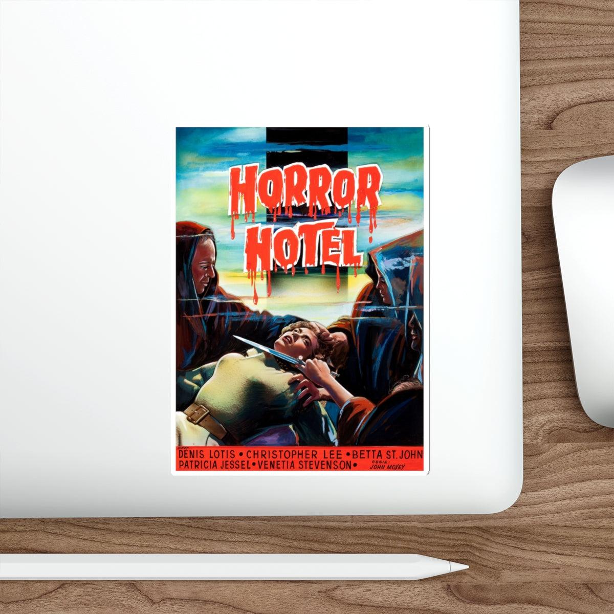 HORROR HOTEL (BELGIAN) 1960 Movie Poster STICKER Vinyl Die-Cut Decal-The Sticker Space