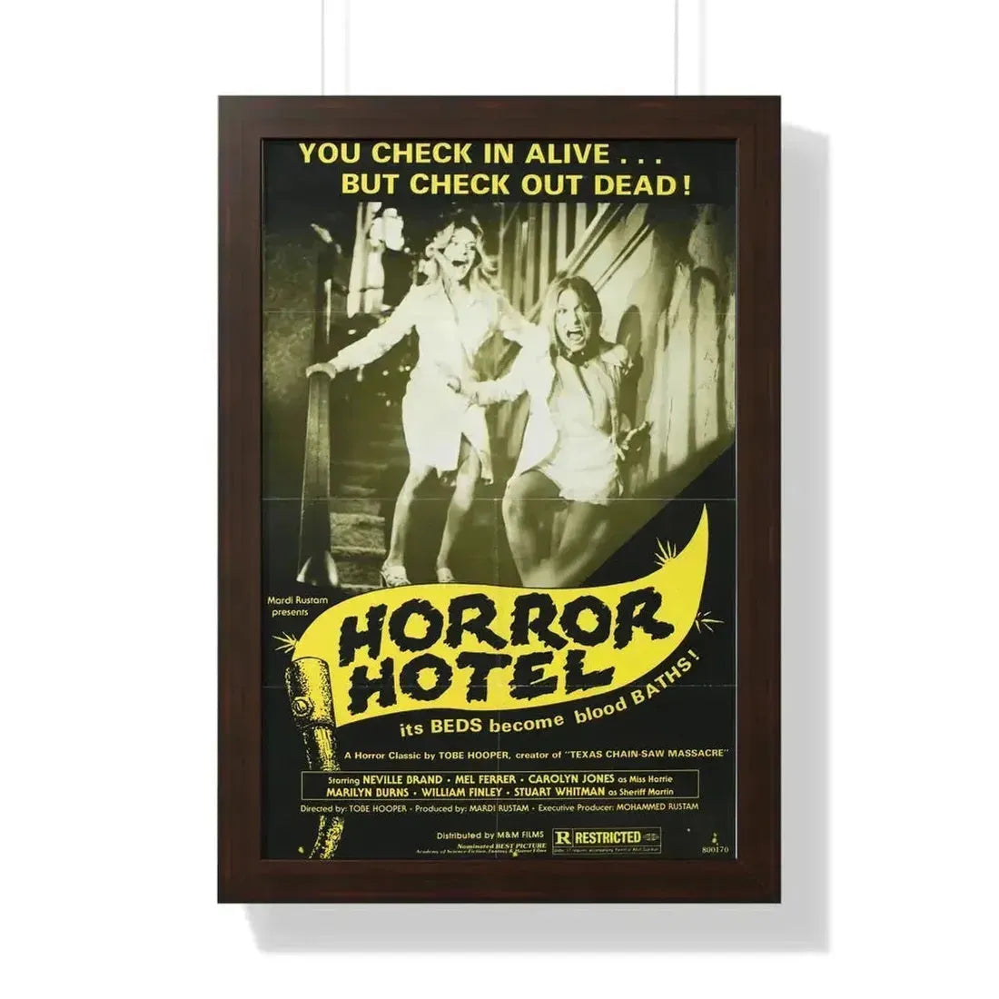 HORROR HOTEL (EATEN ALIVE) 1960 - Framed Movie Poster 16″ x 24″ Walnut - The Sticker Space