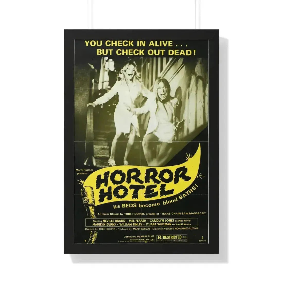HORROR HOTEL (EATEN ALIVE) 1960 - Framed Movie Poster 20" x 30" Black - The Sticker Space