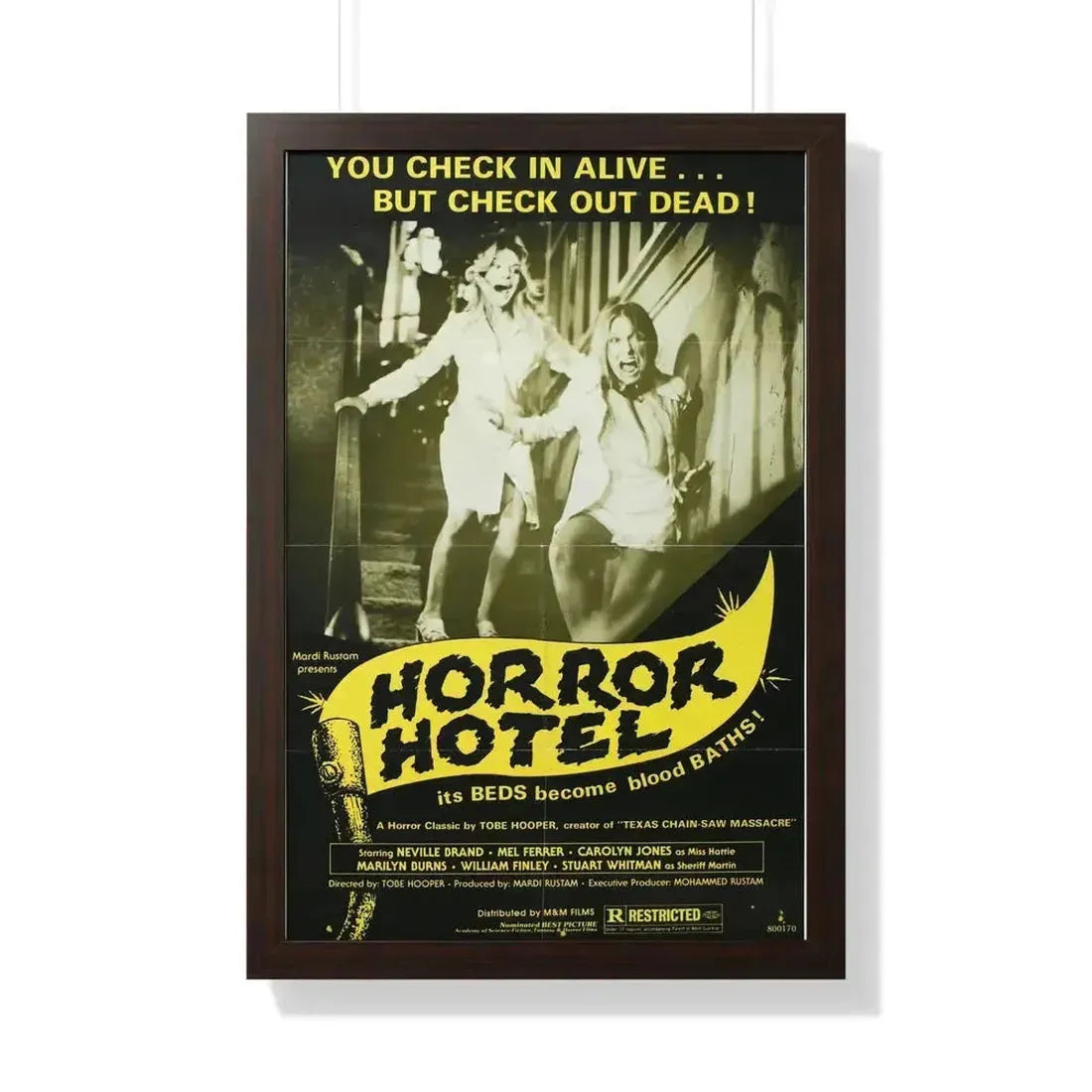 HORROR HOTEL (EATEN ALIVE) 1960 - Framed Movie Poster 20" x 30" Walnut - The Sticker Space