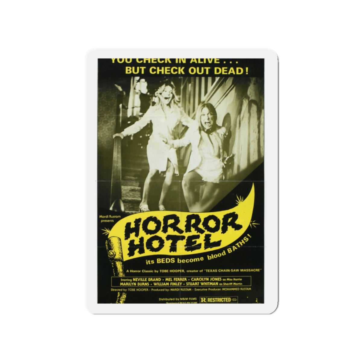 HORROR HOTEL (EATEN ALIVE) 1960 Movie Poster - Die-Cut Magnet-2" x 2"-The Sticker Space