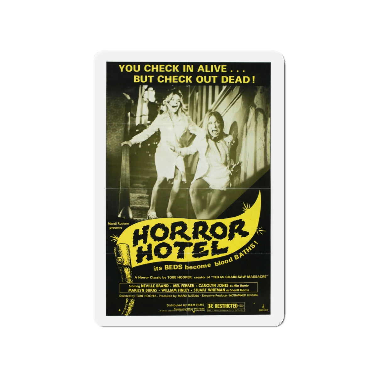 HORROR HOTEL (EATEN ALIVE) 1960 Movie Poster - Die-Cut Magnet-3" x 3"-The Sticker Space