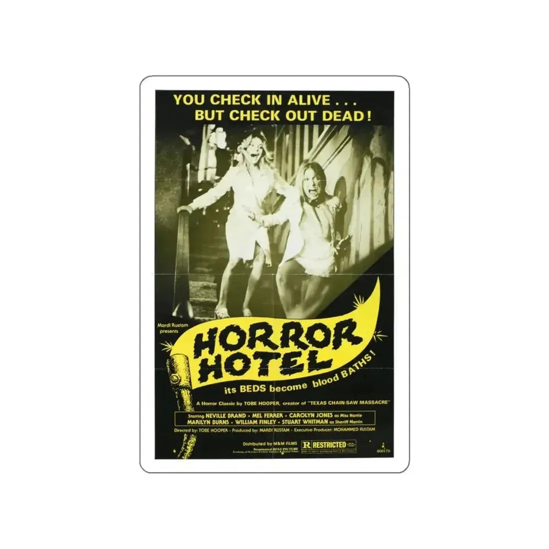HORROR HOTEL (EATEN ALIVE) 1960 Movie Poster STICKER Vinyl Die-Cut Decal - The Sticker Space