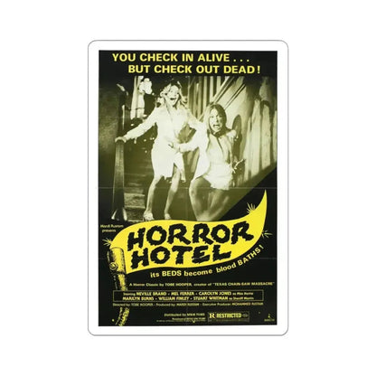 HORROR HOTEL (EATEN ALIVE) 1960 Movie Poster - STICKER Vinyl Kiss-Cut Decal 4 Inch White - The Sticker Space