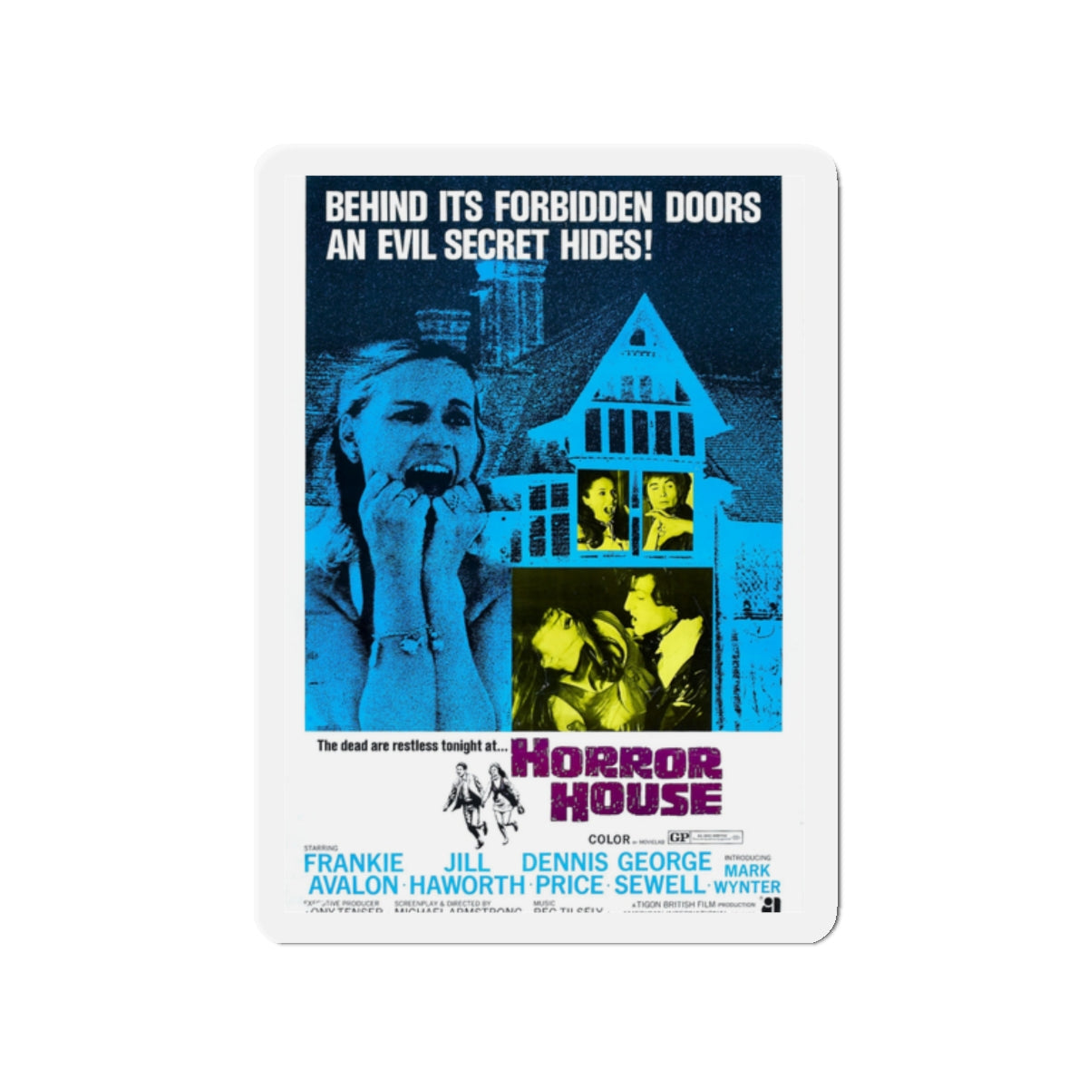 HORROR HOUSE 1969 Movie Poster - Die-Cut Magnet-2" x 2"-The Sticker Space