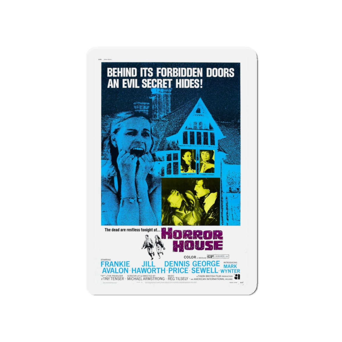 HORROR HOUSE 1969 Movie Poster - Die-Cut Magnet-4" x 4"-The Sticker Space