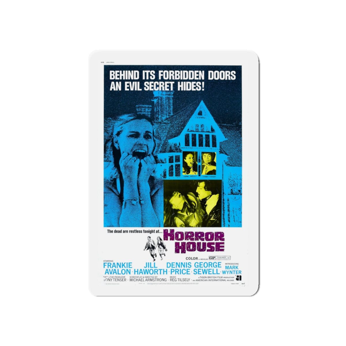 HORROR HOUSE 1969 Movie Poster - Die-Cut Magnet-5" x 5"-The Sticker Space