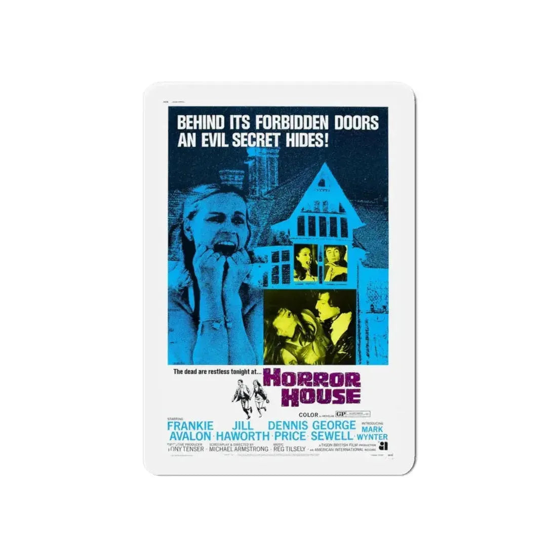 HORROR HOUSE 1969 Movie Poster - Refrigerator Magnet 6 Inch - The Sticker Space