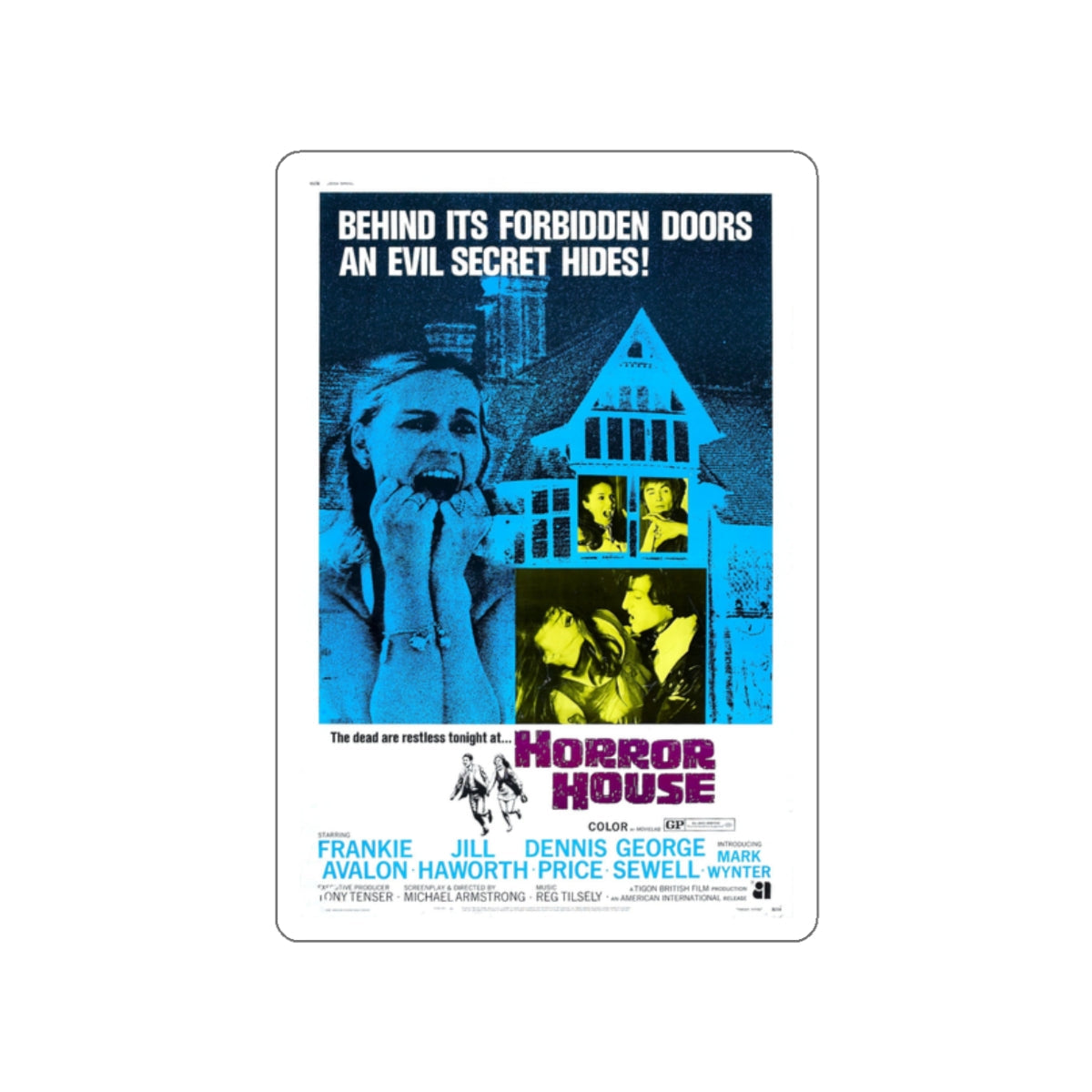 HORROR HOUSE 1969 Movie Poster STICKER Vinyl Die-Cut Decal-2 Inch-The Sticker Space