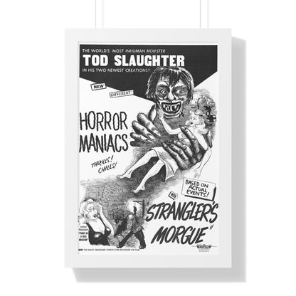 HORROR MANIACS + STRANGLERS MORGUE 1946 - Framed Movie Poster-16″ x 24″-The Sticker Space