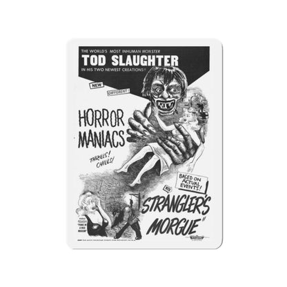 HORROR MANIACS + STRANGLERS MORGUE 1946 Movie Poster - Die-Cut Magnet-2" x 2"-The Sticker Space