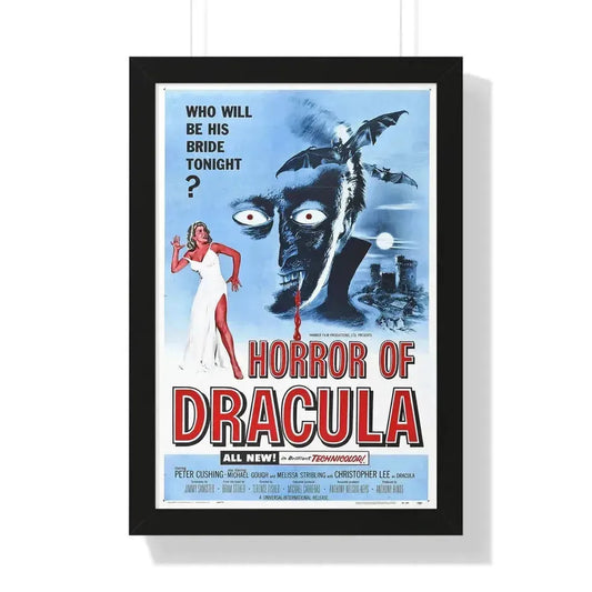 HORROR OF DRACULA 1958 - Framed Movie Poster 16″ x 24″ Black - The Sticker Space